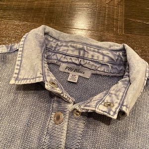 PBJ Blues Snap Tunic Cardigan - Blue Chambray